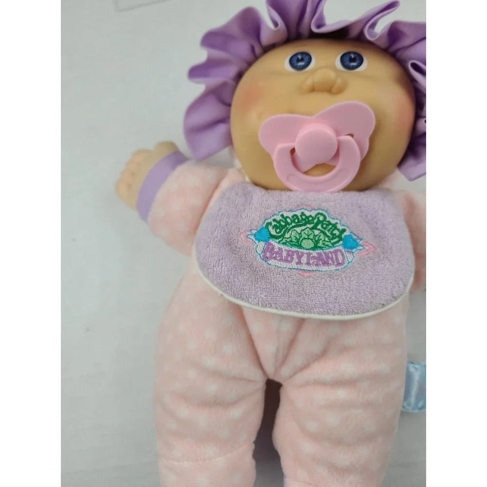 Vintage‎ 1988 Cabbage Patch Kids Baby-Land Plush Doll Pink Soft Body Pacifier